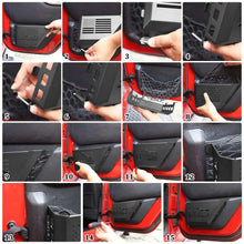 For 2011-2018 Jeep Wrangler JK 2/4-Door Front & Rear Door Net Replacement Door Map Pocket Metal Storage Box Organizer US Flag RT-TCZ