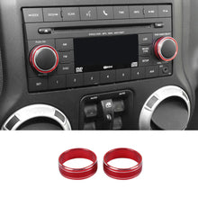 For 2011-2018 Jeep Wrangler JK/2010-2015 Compass/2011-2015 Patriot Center Console Audio CD Switch Knob Ring Cover (2 pcs) RT-TCZ