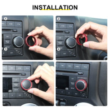 For 2011-2018 Jeep Wrangler JK/2010-2015 Compass/2011-2015 Patriot Center Console Audio CD Switch Knob Ring Cover (2 pcs) RT-TCZ