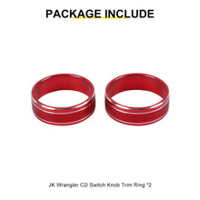 For 2011-2018 Jeep Wrangler JK/2010-2015 Compass/2011-2015 Patriot Center Console Audio CD Switch Knob Ring Cover (2 pcs) RT-TCZ