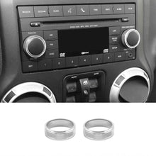 For 2011-2018 Jeep Wrangler JK/2010-2015 Compass/2011-2015 Patriot Center Console Audio CD Switch Knob Ring Cover (2 pcs) RT-TCZ