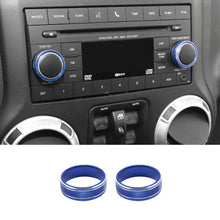 For 2011-2018 Jeep Wrangler JK/2010-2015 Compass/2011-2015 Patriot Center Console Audio CD Switch Knob Ring Cover (2 pcs) RT-TCZ