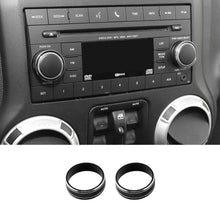 For 2011-2018 Jeep Wrangler JK/2010-2015 Compass/2011-2015 Patriot Center Console Audio CD Switch Knob Ring Cover (2 pcs) RT-TCZ