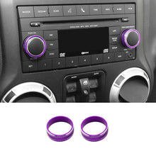 For 2011-2018 Jeep Wrangler JK/2010-2015 Compass/2011-2015 Patriot Center Console Audio CD Switch Knob Ring Cover (2 pcs) RT-TCZ