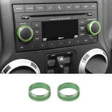 For 2011-2018 Jeep Wrangler JK/2010-2015 Compass/2011-2015 Patriot Center Console Audio CD Switch Knob Ring Cover (2 pcs) RT-TCZ