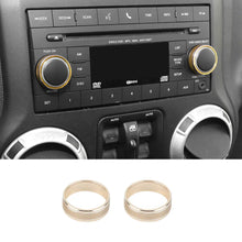 For 2011-2018 Jeep Wrangler JK/2010-2015 Compass/2011-2015 Patriot Center Console Audio CD Switch Knob Ring Cover (2 pcs) RT-TCZ