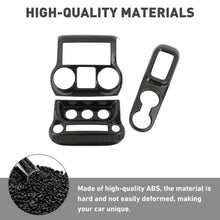 For 2011-2018 Jeep Wrangler JK Center Console Air Vent Switch & Gear Cup Holder Panel Cover Trim Kit (3 pcs) RT-TCZ