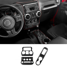 For 2011-2018 Jeep Wrangler JK Center Console Air Vent Switch & Gear Cup Holder Panel Cover Trim (3 pcs) RT-TCZ