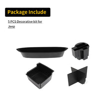 For 2011-2018 Jeep Wrangler JK Interior Center Console Armrest Storage Box Organizer Tray Insert RT-TCZ