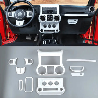 For 2011-2018 Jeep Wrangler JK JKU 10pcs Interior Decoration Trim Cover Kit RT-TCZ