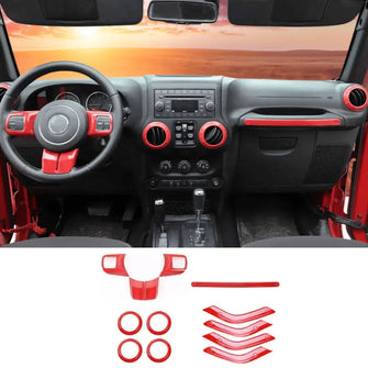 For 2011-2018 Jeep Wrangler JK JKU 4-Door 12 PCS Interior Trim Cover Kit RT-TCZ