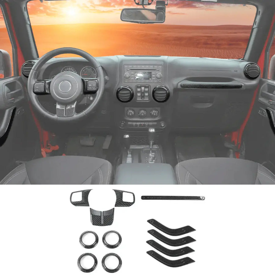 2011–2018 Jeep Wrangler JK JKU 4-Door 12 PCS Interior Trim Cover
