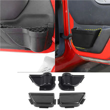 For 2011-2018 Jeep Wrangler JK JKU Door Pockets Map Storage Box, Door Side Insert Cup Holder Organizer, Door Net Replacement RT-TCZ
