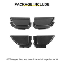 For 2011-2018 Jeep Wrangler JK JKU Door Pockets Map Storage Box, Door Side Insert Cup Holder Organizer, Door Net Replacement RT-TCZ