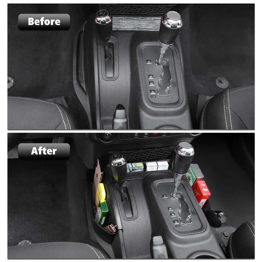 Interior Gear Shift Side Storage Box Tray with Charger For Jeep Wrangler JK 11 Interior Gear Shift Side Storage Box Tray with Charger For Jeep Wrangler JK 11
