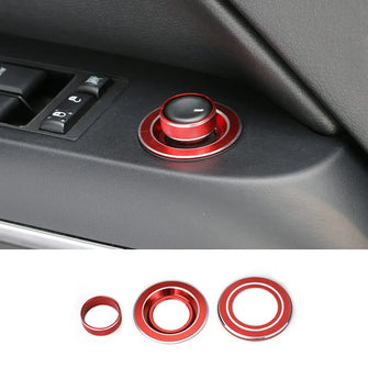 For 2011-2018 Jeep Wrangler JK Side Mirror Adjust Cigarette Lighter Button Knob Trim Ring RT-TCZ