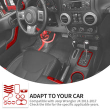 For 2011-2018 Jeep Wrangler JKU 4-Door 13 x Inner Center Console Trim Kit RT-TCZ