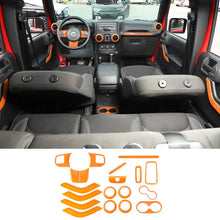 For 2011-2018 Jeep Wrangler JKU 4-Door 18X Interior Decoration Trim Kit Center Console Dashboard Cover RT-TCZ