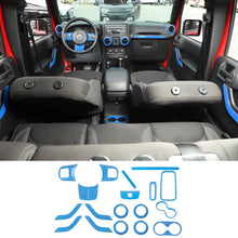 For 2011-2018 Jeep Wrangler JKU 4-Door 18X Interior Decoration Trim Kit Center Console Dashboard Cover RT-TCZ