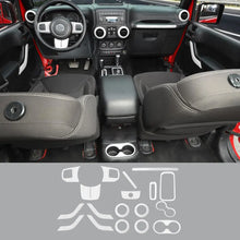 For 2011-2018 Jeep Wrangler JKU 4-Door 18X Interior Decoration Trim Kit Center Console Dashboard Cover RT-TCZ