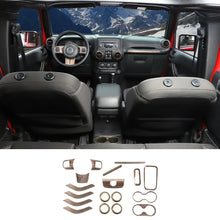 For 2011-2018 Jeep Wrangler JKU 4-Door 18X Interior Decoration Trim Kit Center Console Dashboard Cover RT-TCZ
