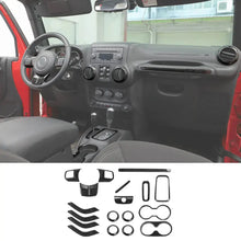 For 2011-2018 Jeep Wrangler JKU 4-Door 18X Interior Decoration Trim Kit Center Console Dashboard Cover RT-TCZ