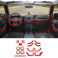 For 2011-2018 Jeep Wrangler JKU 4-Door Interior Car Door Center Console Trim Cover Kit (16 pcs) RT-TCZ