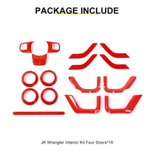 For 2011-2018 Jeep Wrangler JKU 4-Door Interior Car Door Center Console Trim Cover Kit (16 pcs) RT-TCZ