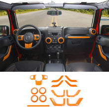 For 2011-2018 Jeep Wrangler JKU 4-Door Interior Car Door Center Console Trim Cover Kit (16 pcs) RT-TCZ