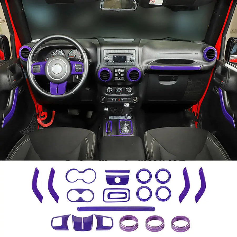 2011–2018 Jeep Wrangler JKU 4-Door 21PCS Interior Trim Kit