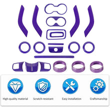 For 2011-2018 Jeep Wrangler JKU 4Door 21PCS Interior Decoration Trim Kit Full Set Cover RT-TCZ