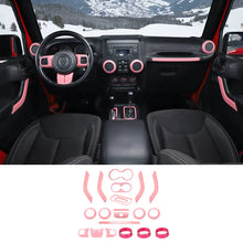 For 2011-2018 Jeep Wrangler JKU 4Door 21PCS Interior Decoration Trim Kit Full Set Cover RT-TCZ