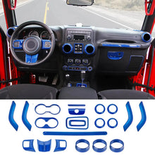 For 2011-2018 Jeep Wrangler JKU 4Door 21PCS Interior Decoration Trim Kit Full Set Cover RT-TCZ