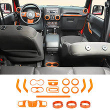 For 2011-2018 Jeep Wrangler JKU 4Door 21PCS Interior Decoration Trim Kit Full Set Cover RT-TCZ