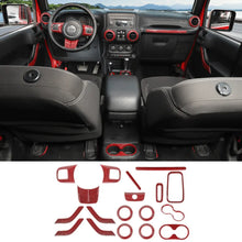 For 2011–2018 Jeep Wrangler JKU 4-Door 18PCS Interior Trim Kit – Dashboard & Center Console Decoration Cover RT-TCZ