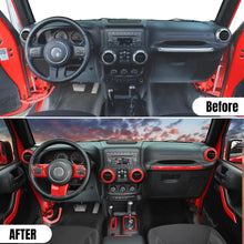 For 2011–2018 Jeep Wrangler JKU 4-Door 18PCS Interior Trim Kit – Dashboard & Center Console Decoration Cover RT-TCZ