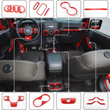 For 2011–2018 Jeep Wrangler JKU 4-Door 18PCS Interior Trim Kit – Dashboard & Center Console Decoration Cover RT-TCZ