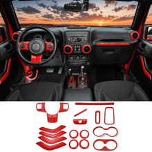 For 2011–2018 Jeep Wrangler JKU 4-Door 18PCS Interior Trim Kit – Dashboard & Center Console Decoration Cover RT-TCZ
