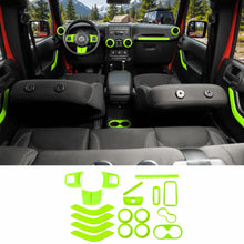For 2011–2018 Jeep Wrangler JKU 4-Door 18PCS Interior Trim Kit – Dashboard & Center Console Decoration Cover RT-TCZ