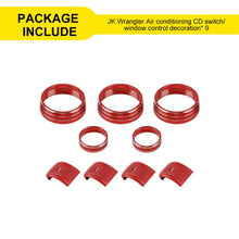 For 2012-2017 Jeep Wrangler JK Air Condition CD Switch Knob & Window Control Trim Cover RT-TCZ