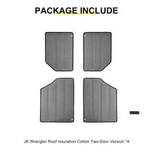 For 2012-2018 Jeep Wrangler JK Car Top Roof Insulation Cotton Sound Deadener (4 pcs) RT-TCZ
