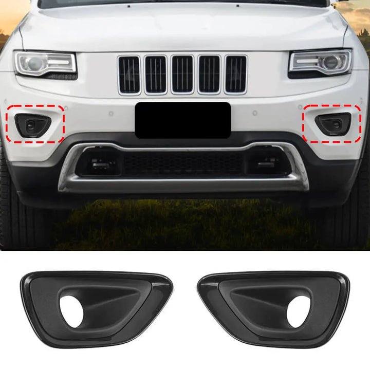 Exterior Fog Light Lamp Strip Trim For Jeep Grand Cherokee 18 Red Carbon Fiber