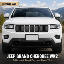 For 2014-2016 Jeep Grand Cherokee WK2 9 x Grille Insert Ring & Fog Light Cover Fog Lamp Trim Kit RT-TCZ