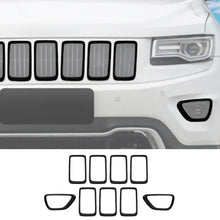 For 2014-2016 Jeep Grand Cherokee WK2 9 x Grille Insert Ring & Fog Light Cover Fog Lamp Trim RT-TCZ