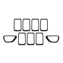 For 2014-2016 Jeep Grand Cherokee WK2 9 x Grille Insert Ring & Fog Light Cover Fog Lamp Trim RT-TCZ