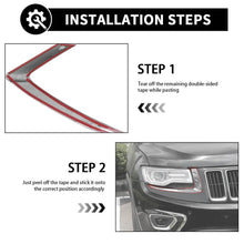 For 2014-2016 Jeep Grand Cherokee WK2 Front Headlight Light Molding Eyebrow Trim RT-TCZ