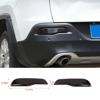 For 2014-2017 Jeep Cherokee Rear Fog Lamp Cover Decors  Blackened RT-TCZ
