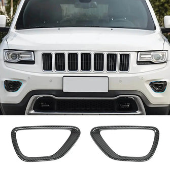 For 2014-2017 Jeep Grand Cherokee Front Fog Light Trim Cover Fog Lamp Bezel, Carbon Fiber RT-TCZ