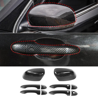 For 2014+ Jeep Cherokee /2017+ Compass Rearview Mirror & Door Handle Cover Trim Kit RT-TCZ