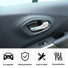 For 2014+ Jeep Cherokee Real Carbon Fiber Interior Door Bowl Sticker Cover Trim RT-TCZ